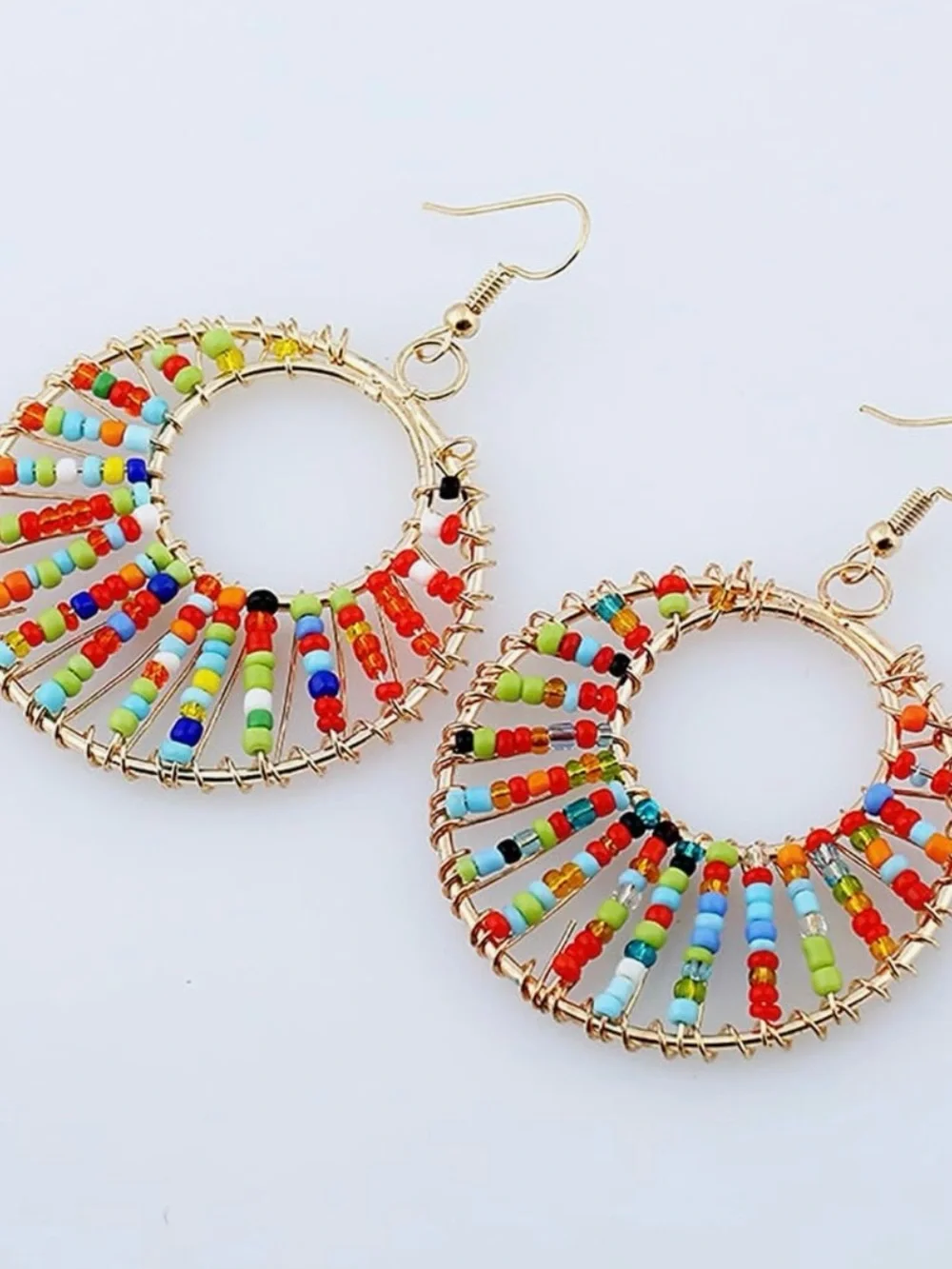 NWT Retro Revival Double Beaded Hoop Earrings